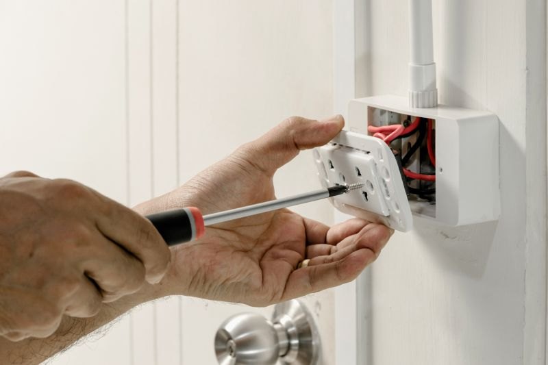 Interior electrical service work in a Mesa, AZ home