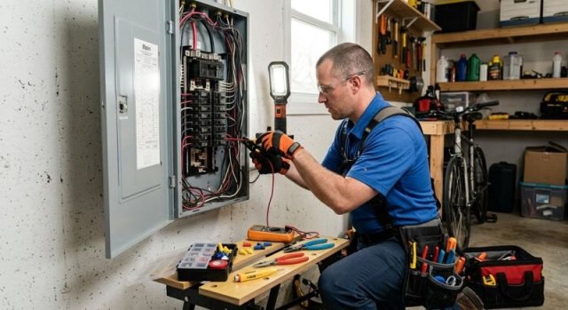 Home electrical outlet and wall switch being considered for repair