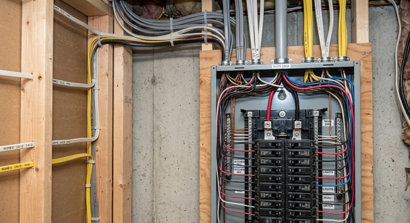 Electrical inspection being conducted inside a Mesa, AZ home